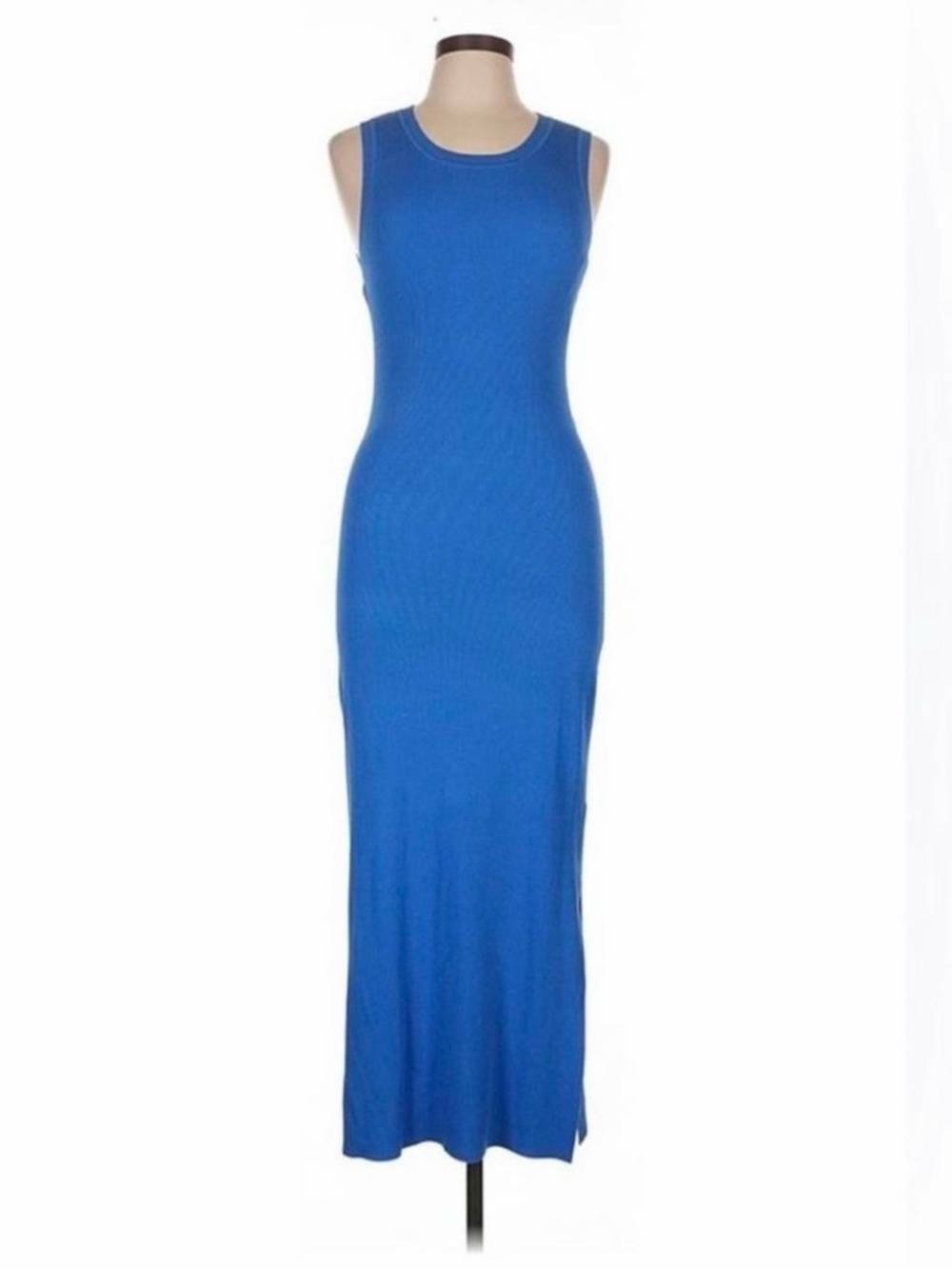 Rails Sleeveless Royal Blue Midi Ribbed Tank Dress